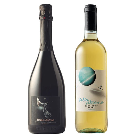 Cesto di Natale vini "Aurora" - Spumante Brut Millesimato Dindolaluna e Sauvignon Blanc Volta d'Urano