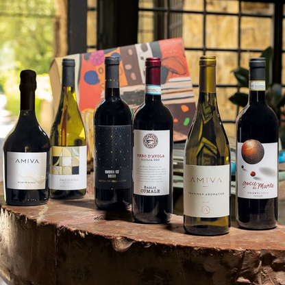 Cesto di Natale vini "Chiostro" - 6 bottiglie rossi, bianchi e bollicina