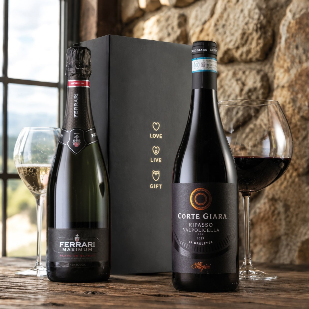 Cesto di Natale vini "Sigillo" - Ripasso Valpolicella DOC Corte Giara e Trento DOC Maximum Brut Blanc de Blancs