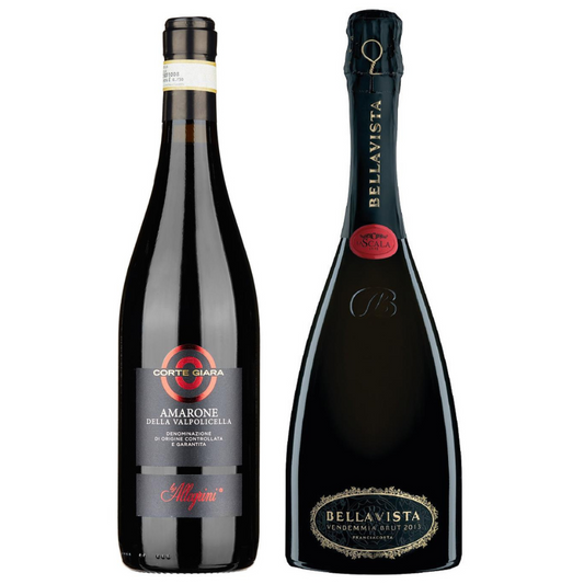 Cesto di Natale vini "Jack Frost" - Amarone Classico della Valpolicella DOCG e Franciacorta Millesimato DOCG Brut ed. Teatro alla Scala