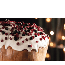 Load image into Gallery viewer, Low Artisan Panettone 72 hours of processing with wild berries covered in hand-wrapped “Satri” white chocolate 1kg
