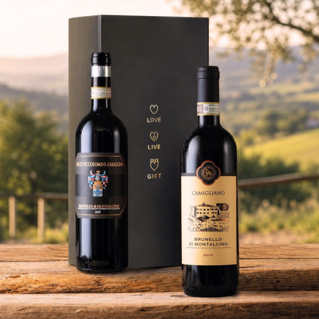 Panier de Noël de vins "Brunelli" - 2 bouteilles de Brunello di Montalcino DOCG