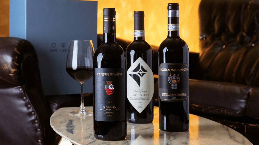 Weihnachtskorb mit „Brunello“-Weinen – 3 Flaschen Brunello di Montalcino DOCG
