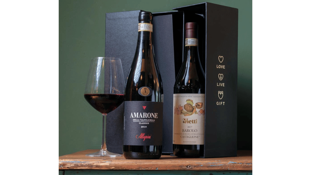 Weihnachtskorb mit „Amarone & Barolo“-Weinen – 2 Flaschen