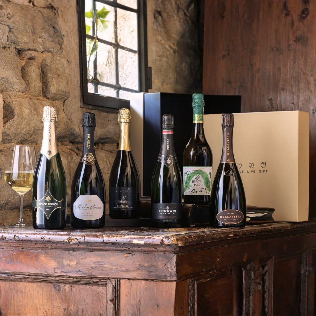 Weihnachtskorb mit „Convivio“-Weinen – 6 Flaschen Bollicine