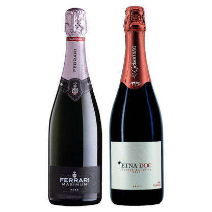 Cesto di Natale vini "Slitta" - Trento DOC Maximum Rosé e Spumante Brut Rosè Metodo Classico Etna DOC