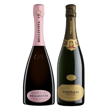 Cesto di Natale vini "Silent Night" - Franciacorta Alma Grand Cuvée Rosé Dosaggio Zero e Trento Doc Perlé