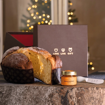 Pandorata Artigianale con 72 ore di lavorazione "Satri" 750g + Crema di Mandarino Sicilia 125g e "Spalmino"