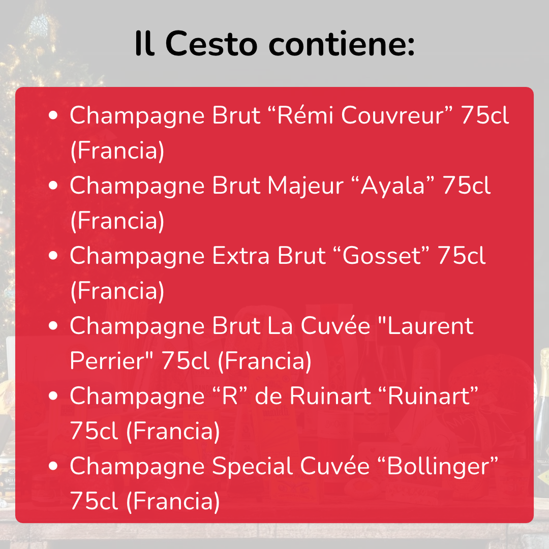 Cesto di Natale vini "Champagne" - 6 bottiglie Champagne