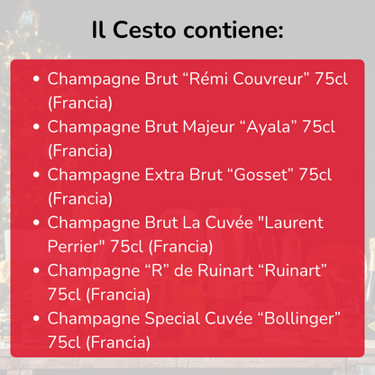 Cesto di Natale vini "Champagne" - 6 bottiglie Champagne