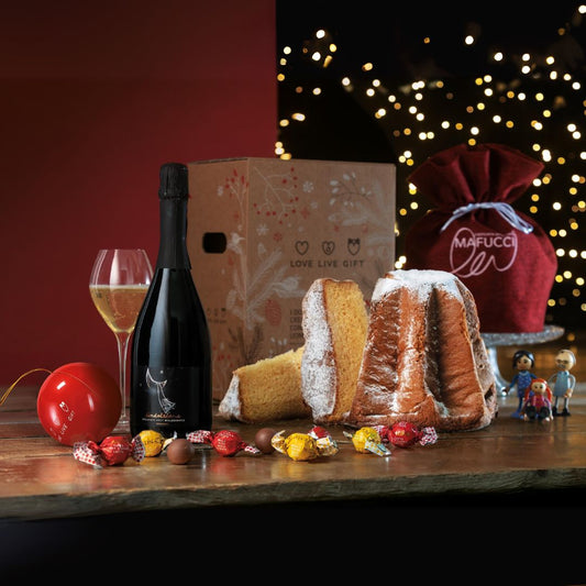 Cesto di Natale "Anima..." - Panettone, Spumante e Praline