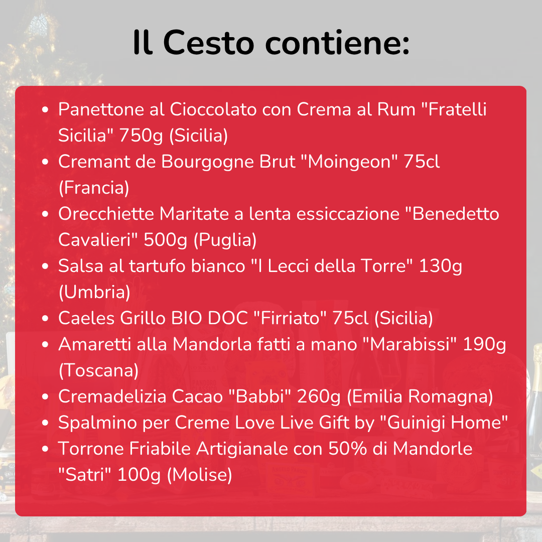 Cesto di Natale "Inaspettata Magia" - 9 Prodotti enogastronomici ricercati
