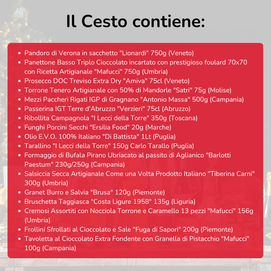Cesto di Natale "Rifugio" - 17 prodotti enogastronomici