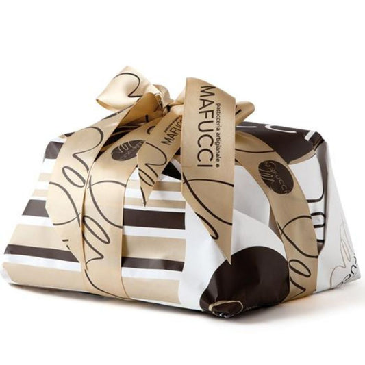 Panettone Basso ai 3 Cioccolati "Mafucci" Incartato a mano 750g