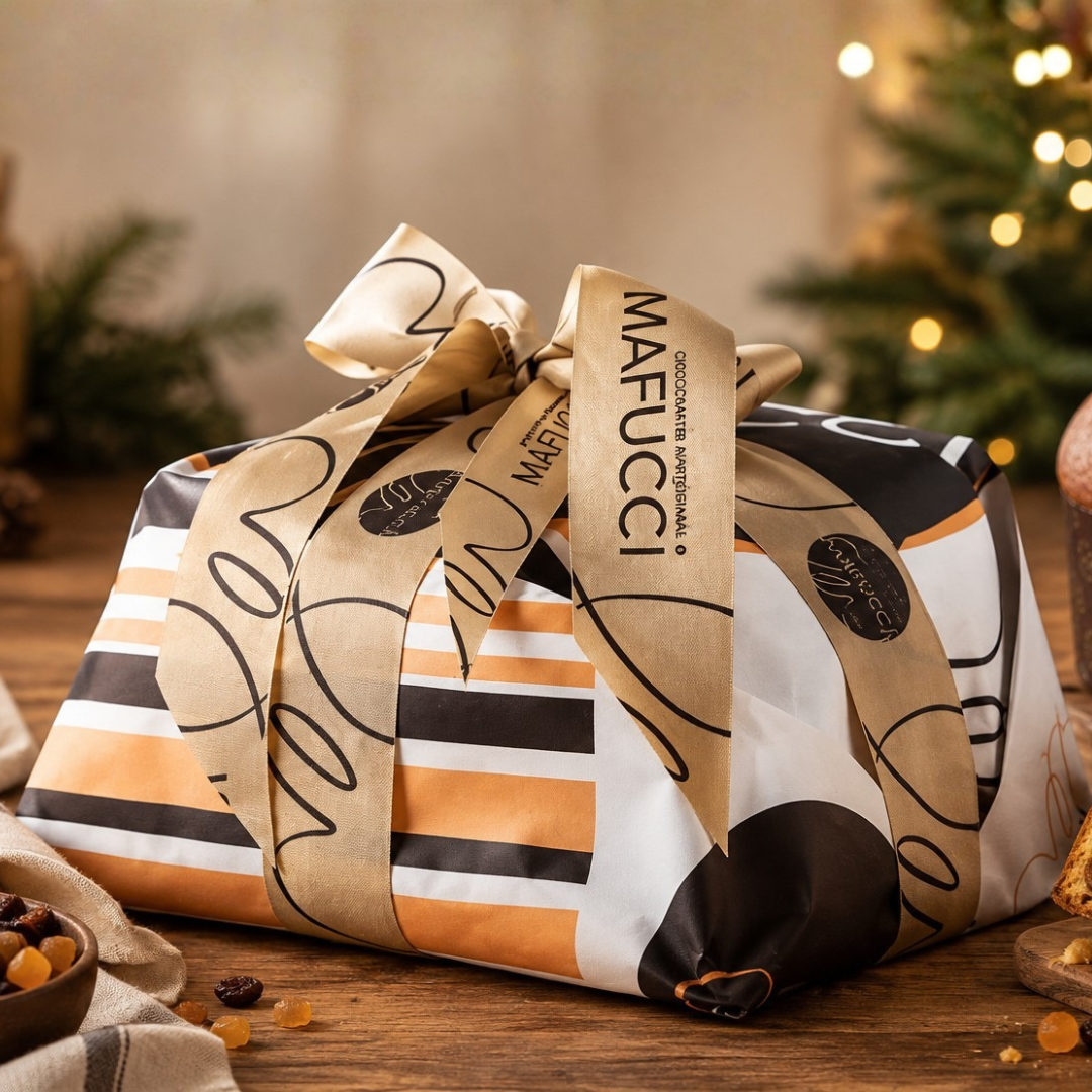 Traditionelles handverpacktes „Mafucci“-Rezept für Panettone Low