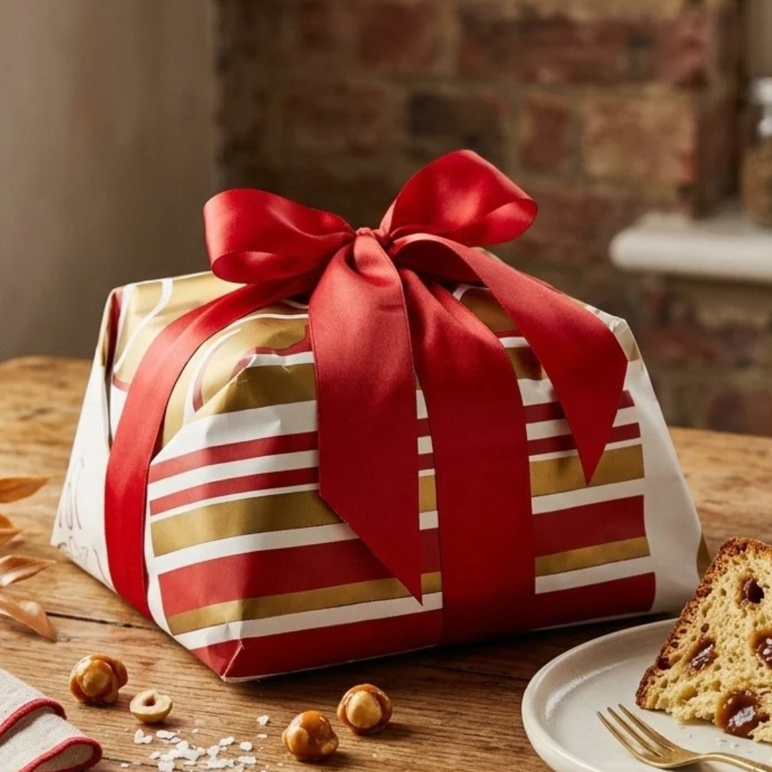 Panettone Basso al Caramello salato "Mafucci" Incartato a mano 750g