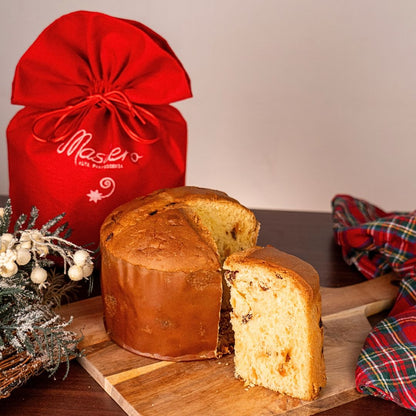 Traditionelles Panettone"Masiero"Jutebeutel, handgefertigtes Rezept