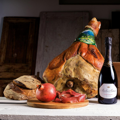 Cesto di Natale "Sauris" - Prosciutto di Sauris affumicato IGP e Franciacorta DOCG Cuvée Royale Tenuta Montenisa “Antinori”