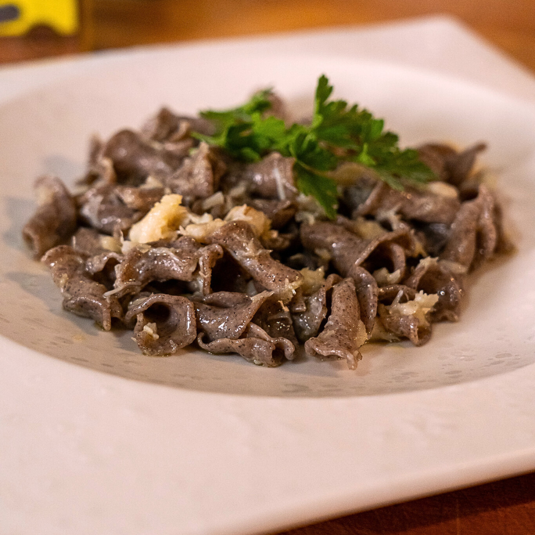 Box ricetta Gigli al Sorgo, Fagioli Neri e Saraceno con Baccalà - max 3 porzioni