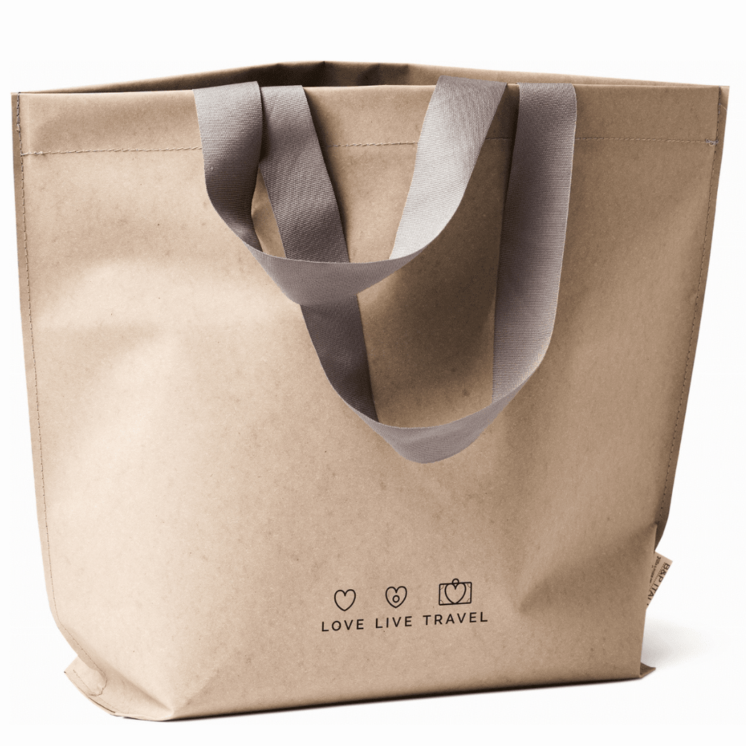 Prestige bag in regenerated leather Light gray 34x13x37h 