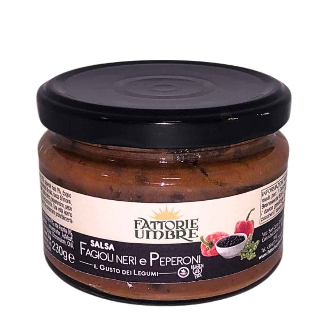 Salsa Fagioli neri e Peperoni rossi Fattorie Umbre 230g
