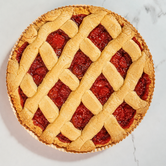 Crostata alla Fragola 51% farcitura alla frutta Pasticceria Biellese "Brusa" 400g