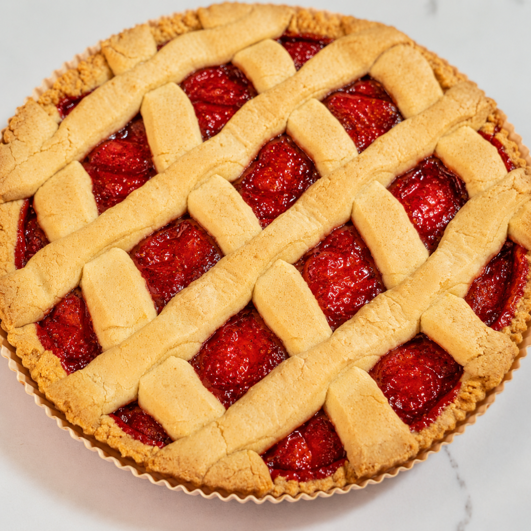 Crostata alla Fragola 51% farcitura alla frutta Pasticceria Biellese "Brusa" 400g
