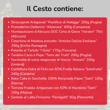 Cesto di Natale "Finestra sul Tetto" - 11 Prodotti Tipici Natalizi