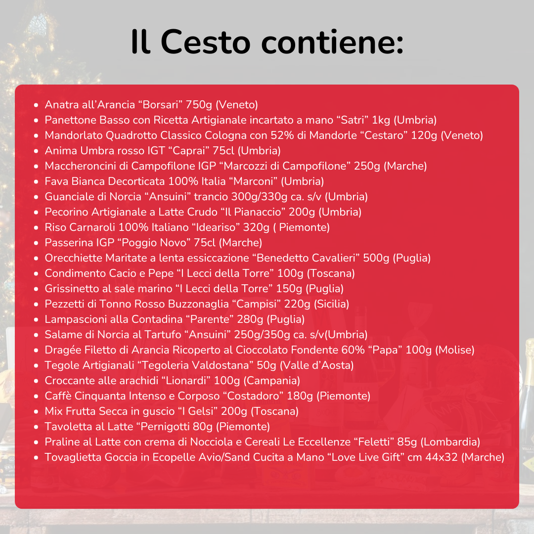 Cesto di Natale "Maestosa" - 24 Prodotti Tipici