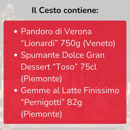 Cesto di Natale "Luna piena" - Pandoro, Spumante e Praline