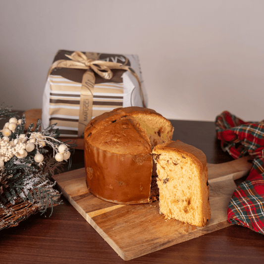 Traditioneller niedriger Panettone"Mafucci"Handverpacktes handwerkliches Rezept