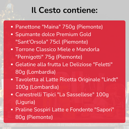 Cesto di Natale "Dolcezza" - 7 Prodotti Tipici Natalizi