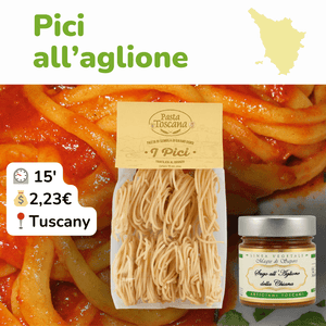 Box Ricetta Pici all'Aglione - Pici Toscani e sugo all'Aglione pronto prodotti in Toscana - max 4 porzioni