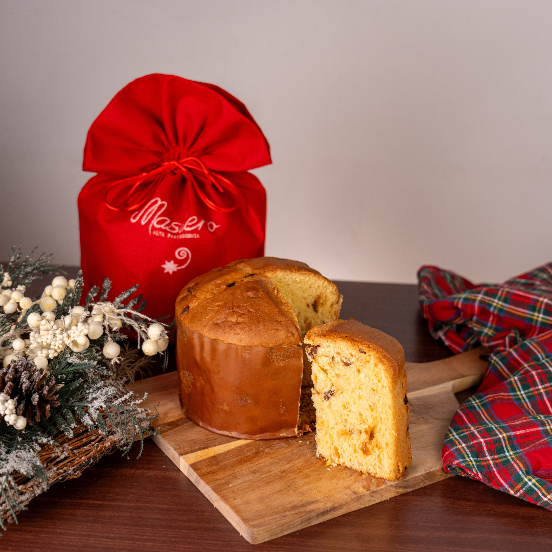 Traditional Panettone"Masiero"Jute bag handcrafted recipe