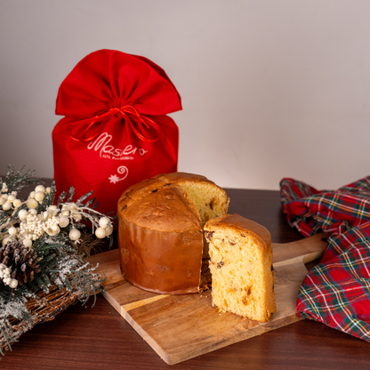 Traditional Panettone"Masiero"Jute bag handcrafted recipe