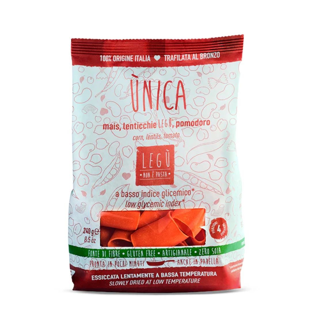 Paccheri di Mais, Lenticchie e Pomodoro Senza Glutine "Legù" 240g