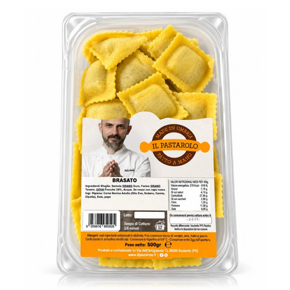Ravioli artigianali al Brasato con sfoglia a km0 "Il Pastarolo" 500g