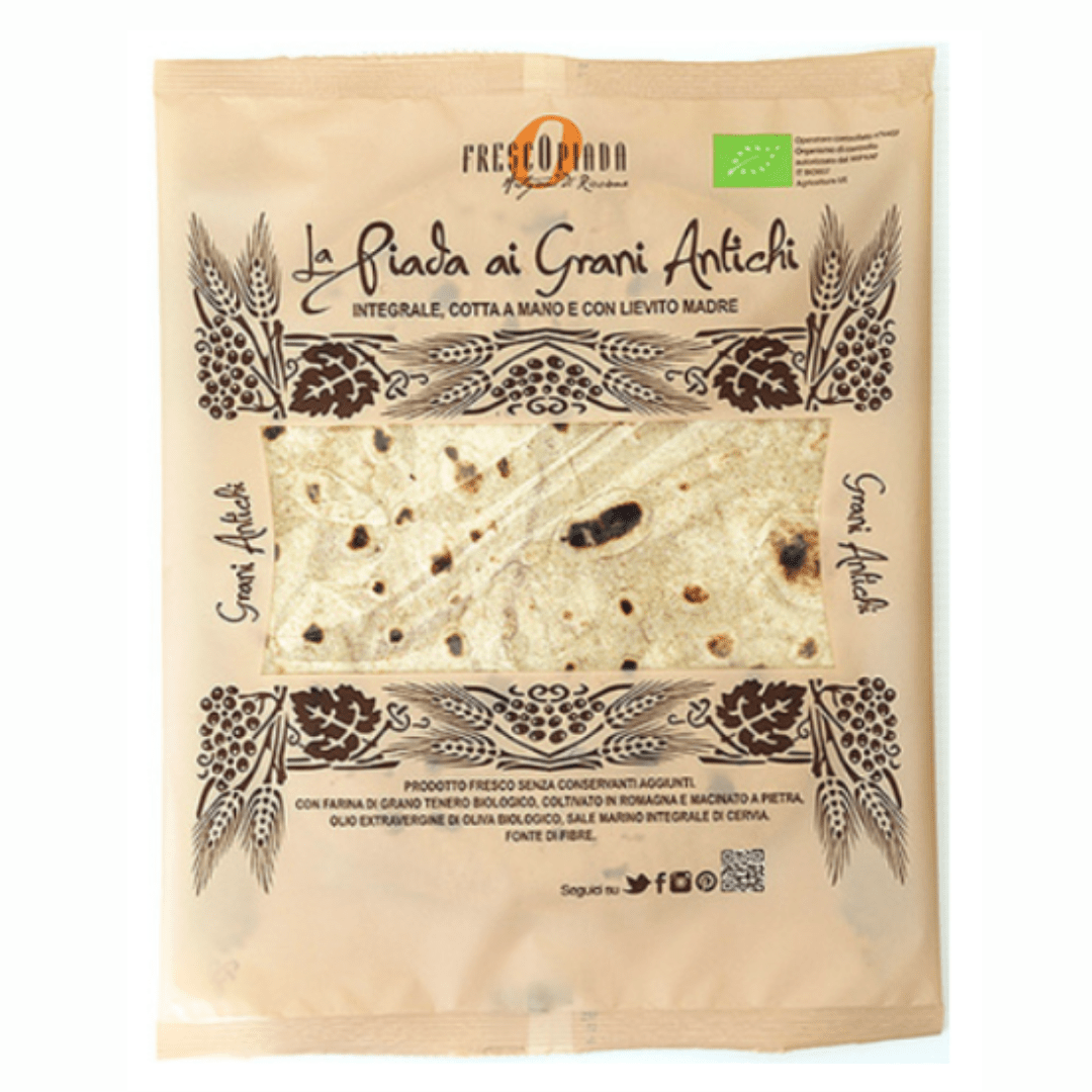 Piadina con Farina Bio ai Grani Antichi e Lievito Madre 2pz Fresco Piada 200g