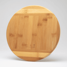 Load image into Gallery viewer, Round bamboo cutting board &quot;Love Live Gift&quot; 25x1.2 cm
