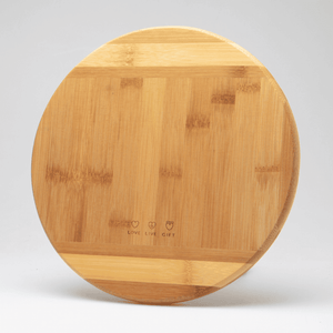 Round bamboo cutting board "Love Live Gift" 25x1.2 cm