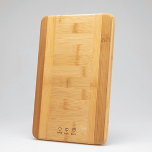 Tabla de cortar de bambú rectangular"Love Live Gift"dimensiones 26 X 17 X 1,2 cm