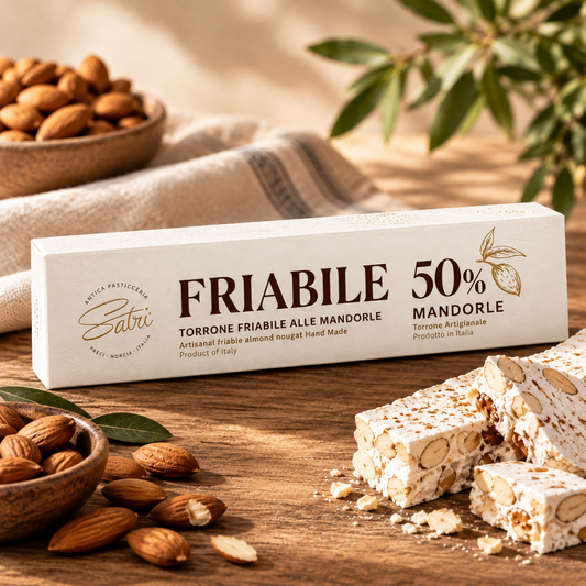 Turrón desmenuzable artesano con 50% almendras "Satri"
