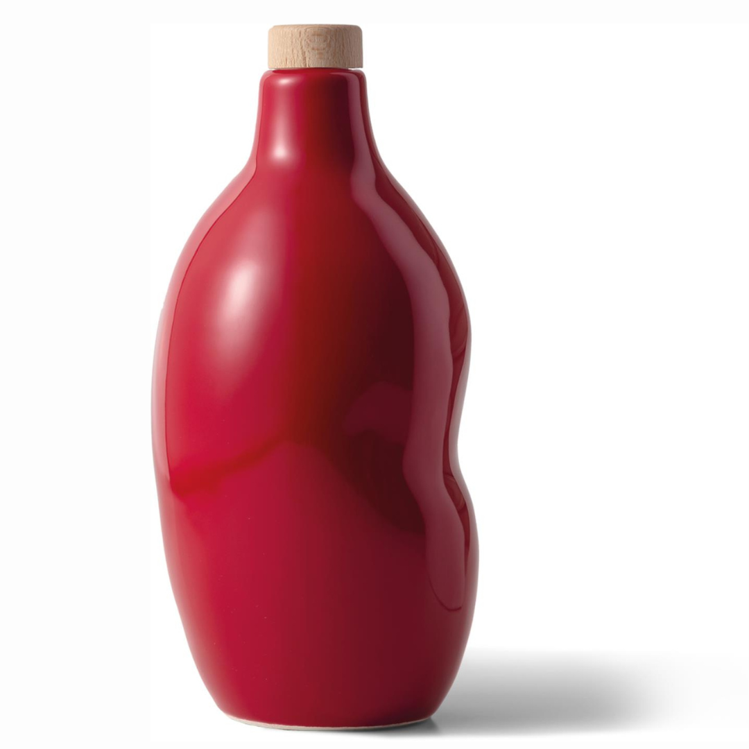 Oliera Design Impronta in Ceramica Umbra realizzata a Mano con tappo dosatore “Guinigi Home” 700ml / cm ø 9,5x21h