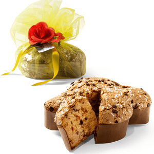 Easter Colomba with Chocolate and Orange"Mafucci"Yellow Tulle and Flowers gift box