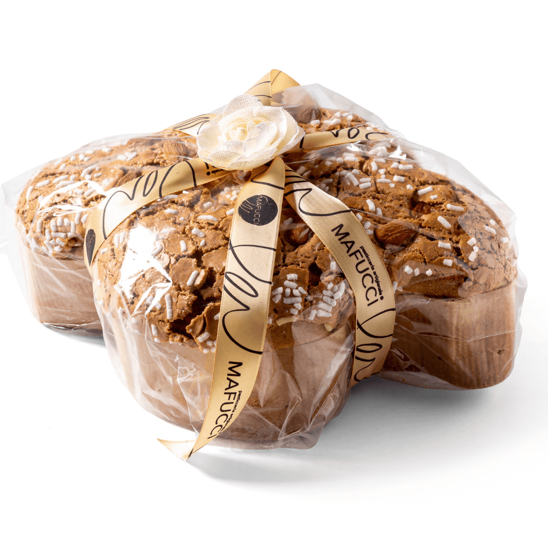 Colomba Classica ricetta artigianale confezionata a mano "Mafucci" - ricoperta con Glassa alle Nocciole