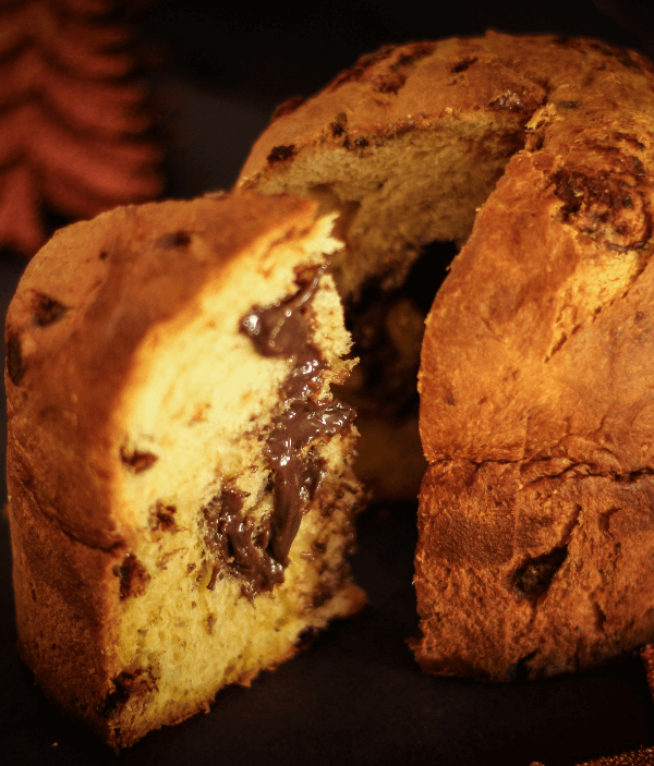 Panettone "Mafucci" con Crema di Cioccolato in scatola "Corolla" Marrone ricetta artigianale