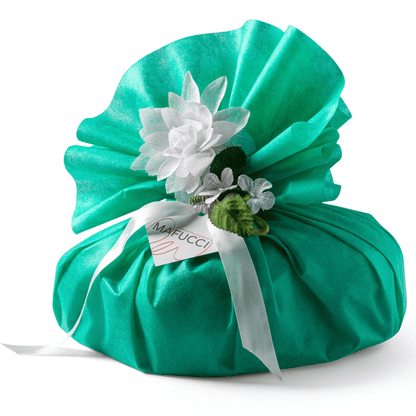 Colomba Classica ricetta artigianale confezionata a mano con tnt Verde tiffany "Mafucci" - ricoperta con Glassa alle Nocciole