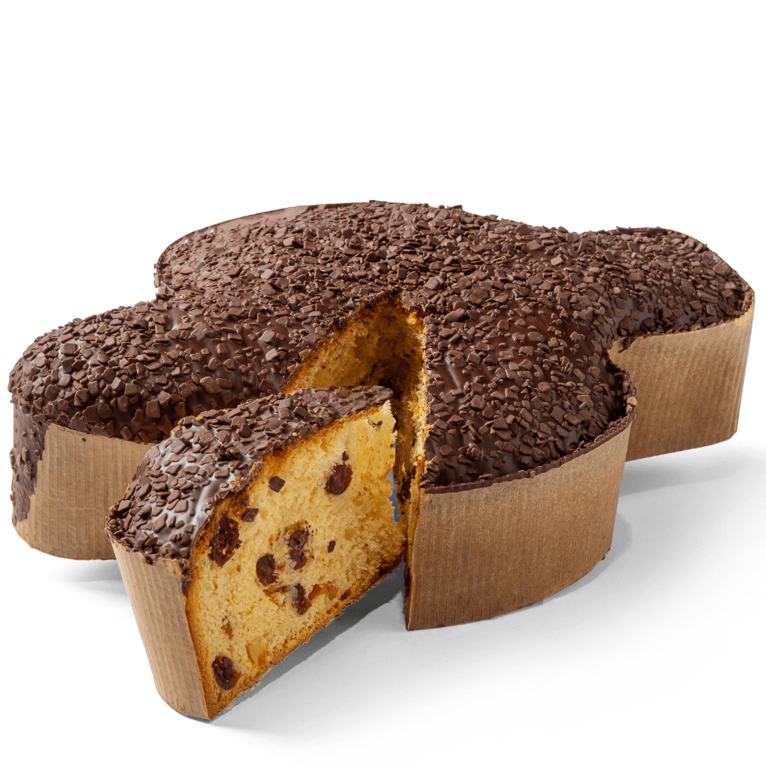 Colomba Mirtilli & Agrumi ricoperta di Cioccolato Fondente ricetta artigianale confezionata a mano con tnt Lilla "Mafucci" 750g