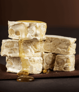 Crumbly nougat with 50%"Satri"almonds handcrafted