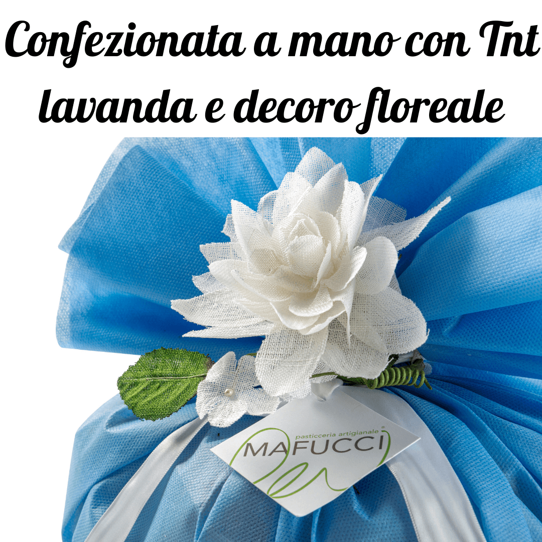 Colomba al Cioccolato in Goccie e Glassa alle Nocciole ricetta artigianale confezionata a mano con tnt Lavanda "Mafucci" 750g